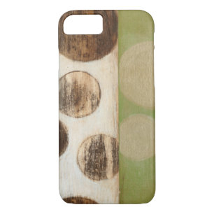 Earth Tone Wood Panel Painting with Circles iPhone 8/7 Case