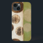 Earth Tone Wood Panel Painting with Circles iPhone 13 Case<br><div class="desc">Created by Norman Wyatt, Jr., this painting was made utilising the French process known as Giclee to spray ink droplets onto a canvas. Get lost in the concentric circles, the melding of earth tone colours across the painting, or the wood panel look of the piece. A great purchase for anyone...</div>