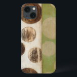 Earth Tone Wood Panel Painting with Circles iPhone 13 Case<br><div class="desc">Created by Norman Wyatt, Jr., this painting was made utilising the French process known as Giclee to spray ink droplets onto a canvas. Get lost in the concentric circles, the melding of earth tone colours across the painting, or the wood panel look of the piece. A great purchase for anyone...</div>