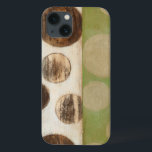 Earth Tone Wood Panel Painting with Circles iPhone 13 Case<br><div class="desc">Created by Norman Wyatt, Jr., this painting was made utilising the French process known as Giclee to spray ink droplets onto a canvas. Get lost in the concentric circles, the melding of earth tone colours across the painting, or the wood panel look of the piece. A great purchase for anyone...</div>
