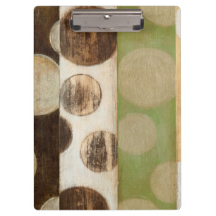 Earth Tone Wood Panel Painting with Circles Clipboard