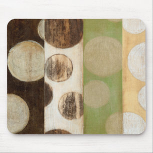 Earth Tone Wood Panel Painting with Circles Mouse Mat