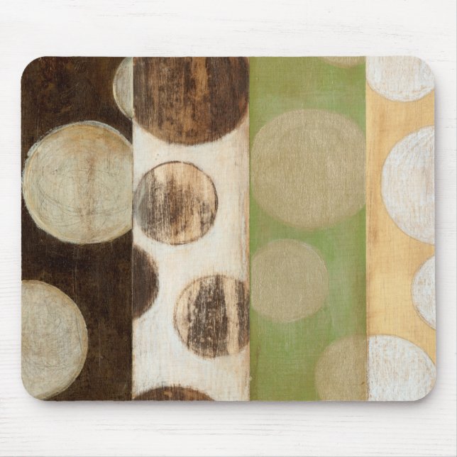 Earth Tone Wood Panel Painting with Circles Mouse Mat (Front)