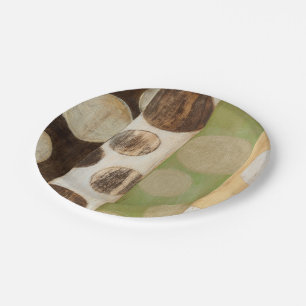 Earth Tone Wood Panel Painting with Circles Paper Plate
