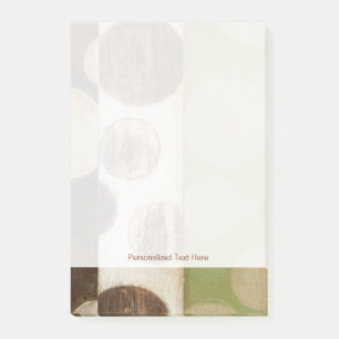 Earth Tone Wood Panel Painting with Circles Post-it Notes