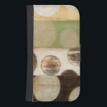 Earth Tone Wood Panel Painting with Circles Samsung S4 Wallet Case<br><div class="desc">Created by Norman Wyatt, Jr., this painting was made utilising the French process known as Giclee to spray ink droplets onto a canvas. Get lost in the concentric circles, the melding of earth tone colours across the painting, or the wood panel look of the piece. A great purchase for anyone...</div>