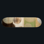 Earth Tone Wood Panel Painting with Circles Skateboard<br><div class="desc">Created by Norman Wyatt, Jr., this painting was made utilising the French process known as Giclee to spray ink droplets onto a canvas. Get lost in the concentric circles, the melding of earth tone colours across the painting, or the wood panel look of the piece. A great purchase for anyone...</div>