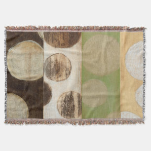 Earth Tone Wood Panel Painting with Circles Throw Blanket