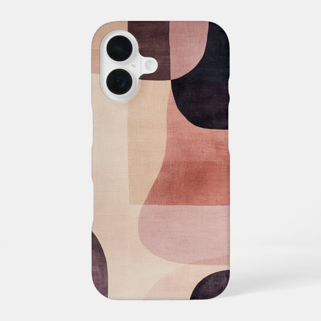 Earth Toned Abstract iPhone 16 Case (Back)