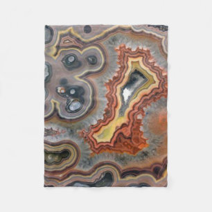Earth Toned Agate Crystal Fleece Blanket