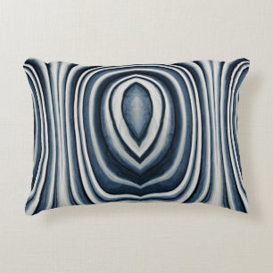 Earth Toned Blue Abstract Pattern Decorative Cushion