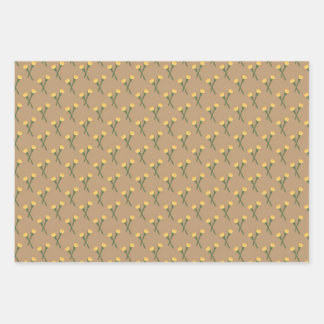 Earth-toned Coltsfoot Spring Flower Wrapping Paper