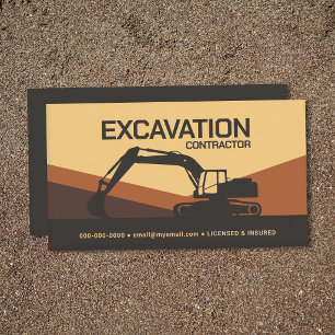 Earth-Toned - Excavation Contractor Business Card
