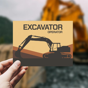Earth-Toned - Excavator Operator Postcard