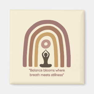 Earth-Toned Mindfulness Rainbow Yoga Design Magnet