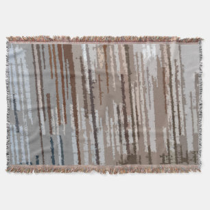 Earth Toned Multicolored Stripe Pattern Throw Blanket