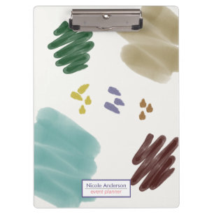 Earth-Toned Pastel Abstract Brush Stroke Clipboard