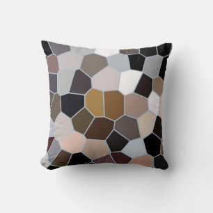Earth Toned Stained Glass Pattern Cushion