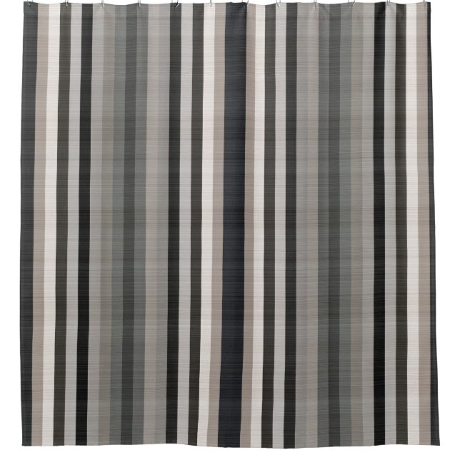 Earth Toned Stripes Shower Curtain (Front)