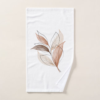 Earth-Toned Watercolor  Minimal Design Hand Towel