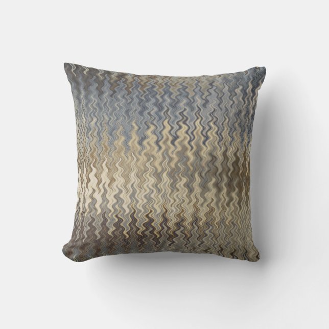 Earth Toned Wavy Pattern Cushion (Front)