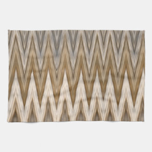 Earth Toned Wavy Pattern Tea Towel