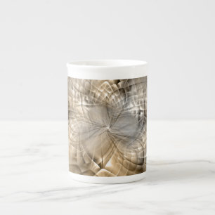 Earth Tones Abstract Modern Fractal Art Texture Bone China Mug