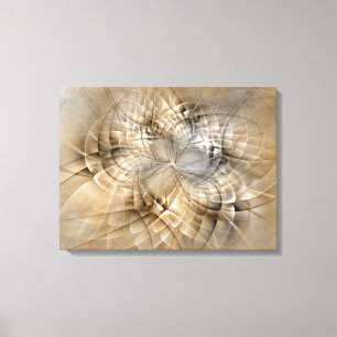Earth Tones Abstract Modern Fractal Art Texture Canvas Print