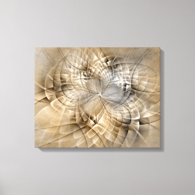 Earth Tones Abstract Modern Fractal Art Texture Canvas Print (Front)