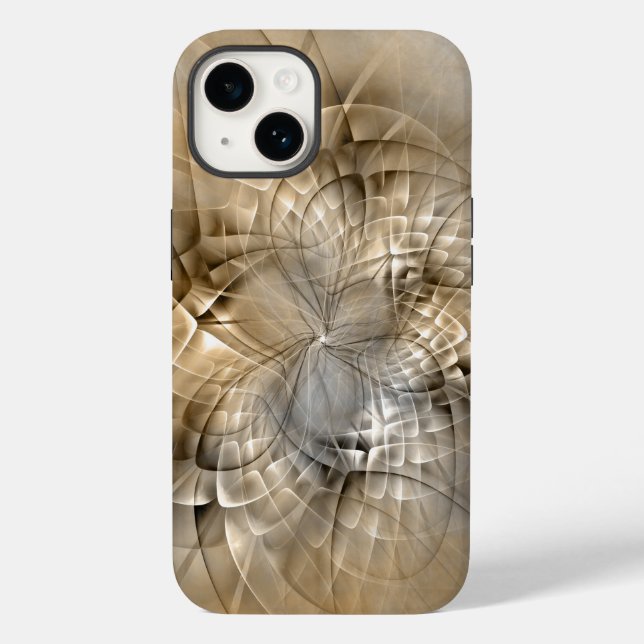 Earth Tones Abstract Modern Fractal Art Texture Case-Mate iPhone Case (Back)