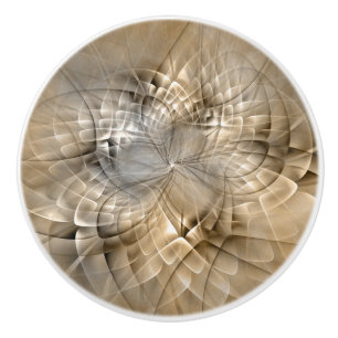 Earth Tones Abstract Modern Fractal Art Texture Ceramic Knob