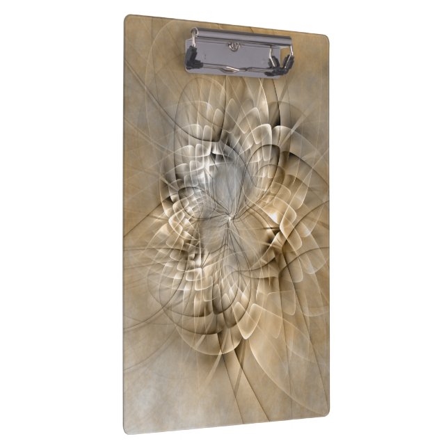 Earth Tones Abstract Modern Fractal Art Texture Clipboard (Right)