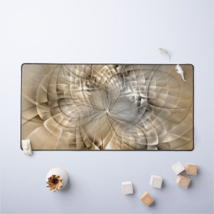 Earth Tones Abstract Modern Fractal Art Texture Desk Mat