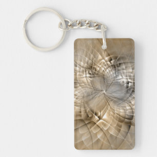 Earth Tones Abstract Modern Fractal Art Texture Key Ring