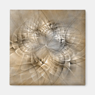 Earth Tones Abstract Modern Fractal Art Texture Magnet