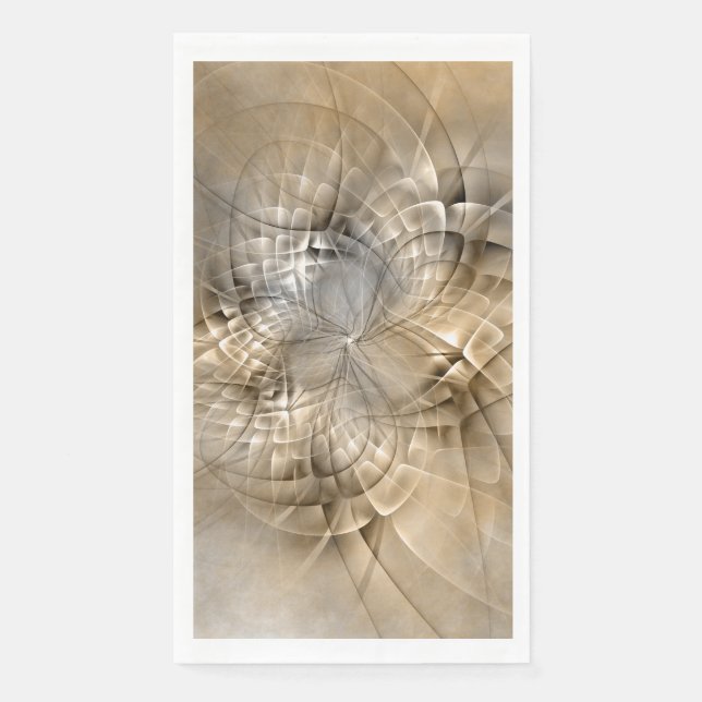 Earth Tones Abstract Modern Fractal Art Texture Napkin (Front)