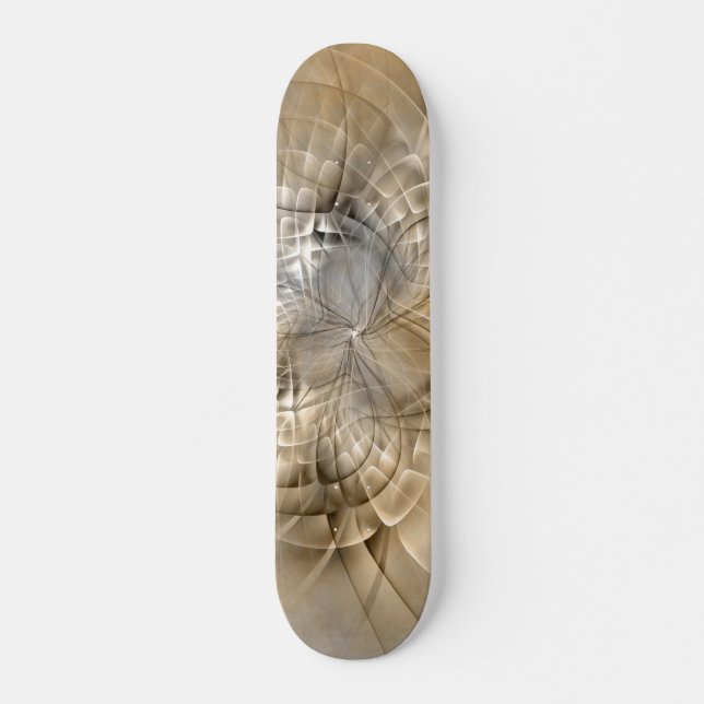 Earth Tones Abstract Modern Fractal Art Texture Skateboard (Front)