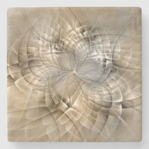 Earth Tones Abstract Modern Fractal Art Texture Stone Coaster
