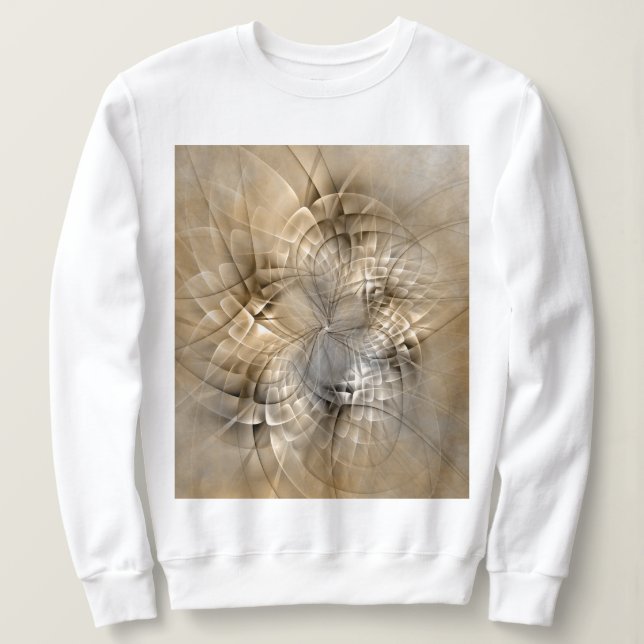 Earth Tones Abstract Modern Fractal Art Texture Sweatshirt (Design Front)