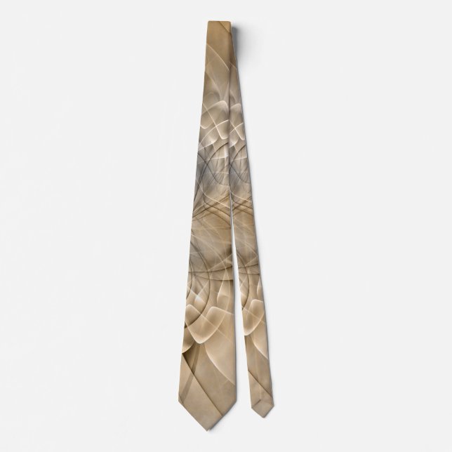 Earth Tones Abstract Modern Fractal Art Texture Tie (Front)
