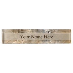 Earth Tones Abstract Modern Fractal Texture Title Nameplate