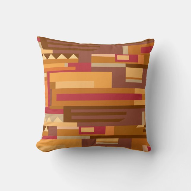 Earth tones abstract pattern accent throw pillow (Front)