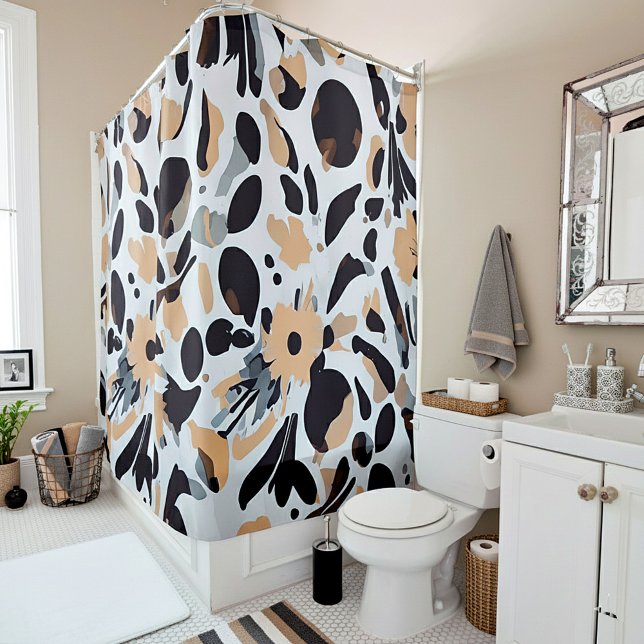 Earth tones abstract pattern shower curtain (Creator Uploaded)