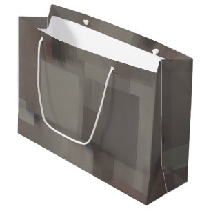 Earth tones abstract squares large gift bag