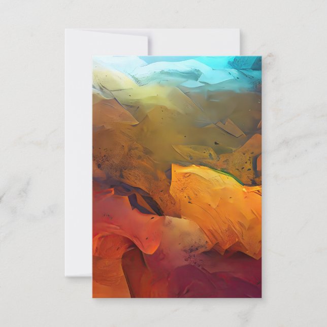 Earth Tones Abstract to Sky Invitation (Front)