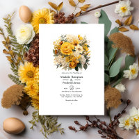 Earth Tones and Canary Yellow Floral Wedding