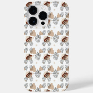 Earth Tones Asymmetrical Leaves Line Art Case-Mate iPhone 14 Pro Max Case