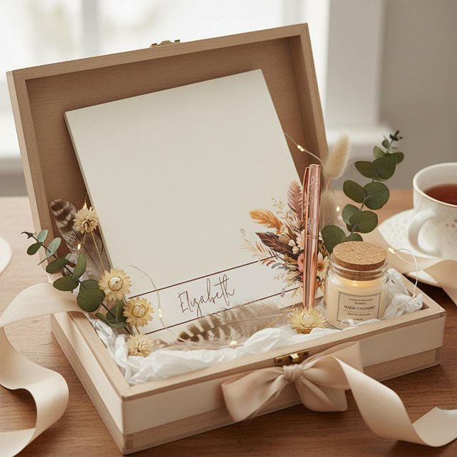 Earth tones boho bouquet personalised notepad (Creator Uploaded)