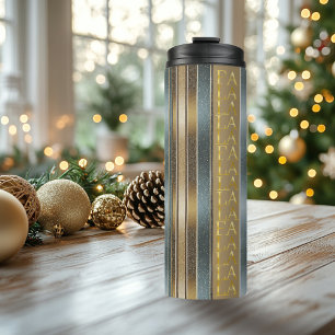 Earth Tones Christmas Fa La La Pattern#27 ID1009 Thermal Tumbler