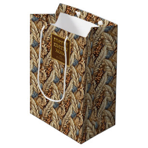 Earth Tones Christmas Merry Pattern#21 ID1009 Medium Gift Bag
